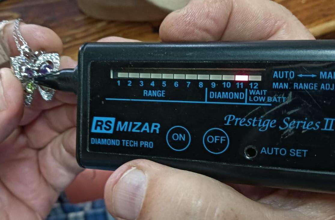 Pretty 925 Sterling Silver and Diamond Chips Butterfly Pendant Necklace with Amethyst & Peridot Gems