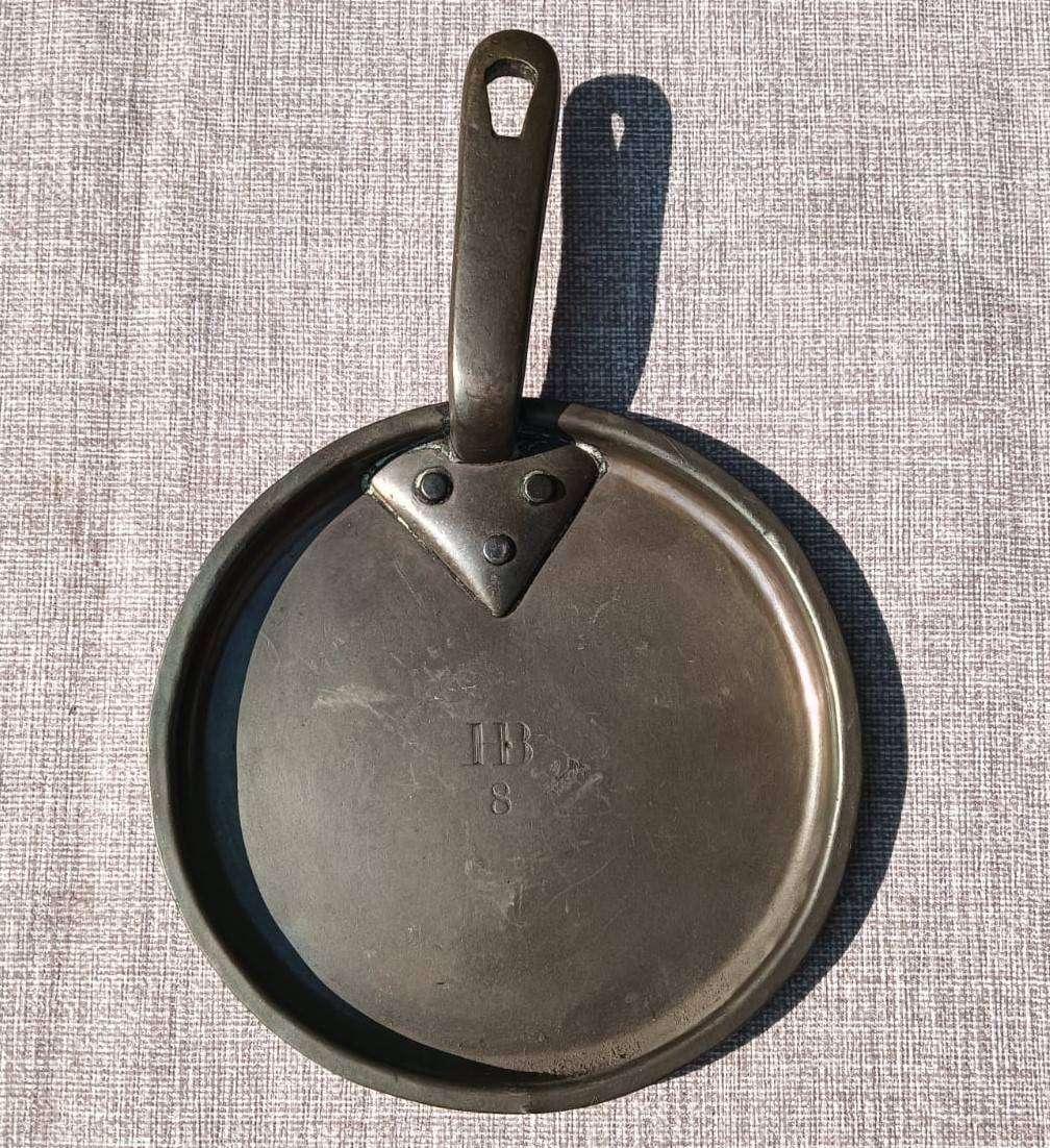 Antique French Copper Saucepan Lid with Copper Riveted Handle Heavy 568g