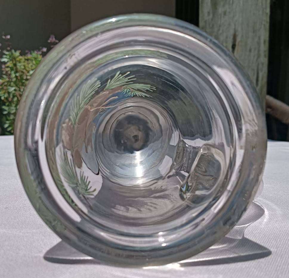 German Hunting Deer Glass Beer Tankard 0.5L Thumb Lift Pewter Lid 1926 Austrian Shooting Club Engrav