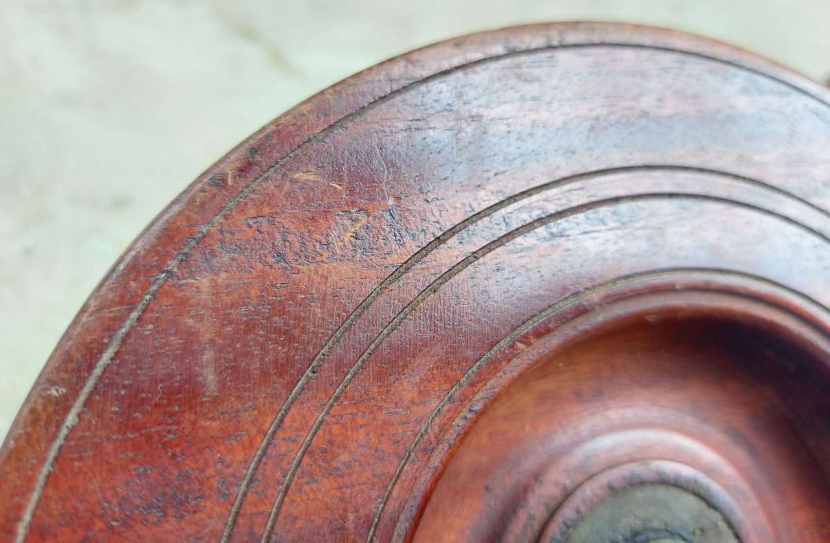 Cool 1920s Spearback Nottingham Wooden Fishing Reel with Two Handles and Cotton Cord Line