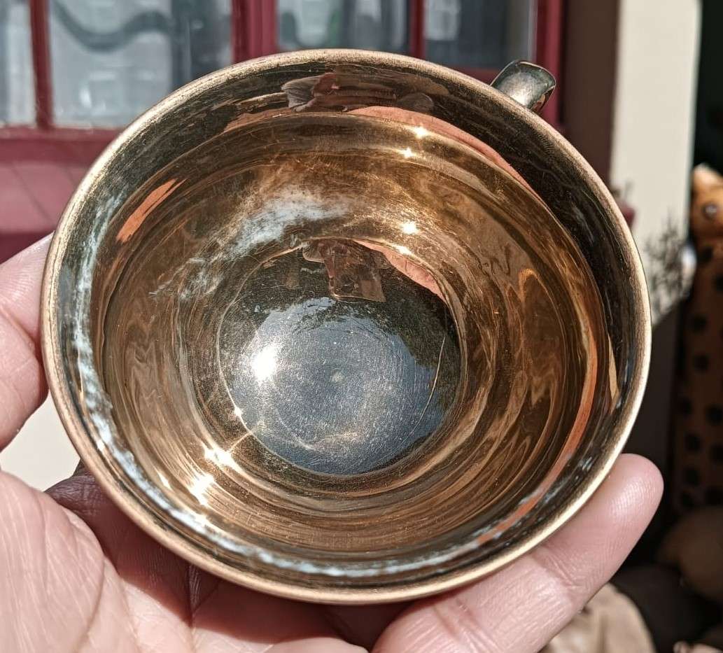 Four(4) Gold Gilded Porcelain Duos - Vintage Italian Balboa Fruit Design - Handmade and Hand Painted