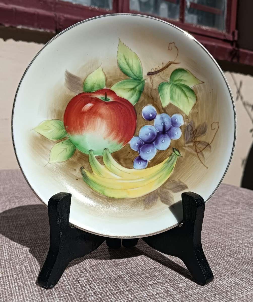 Four(4) Gold Gilded Porcelain Duos - Vintage Italian Balboa Fruit Design - Handmade and Hand Painted