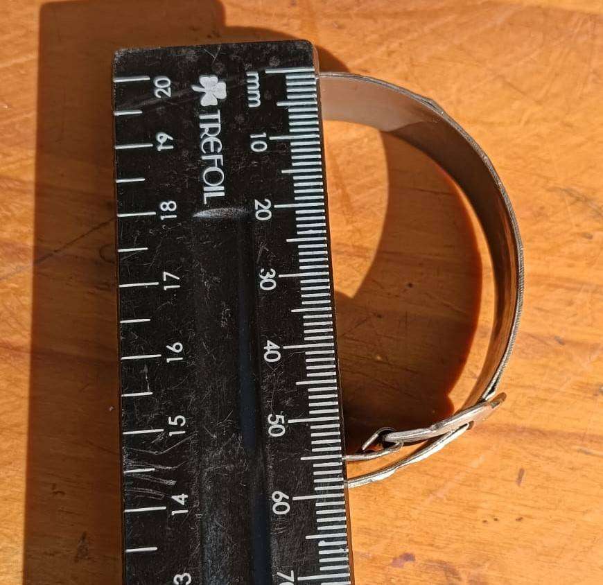 Vintage Belt Buckle Shaped Metal Bracelet 50mm to Max 55mm Diameter