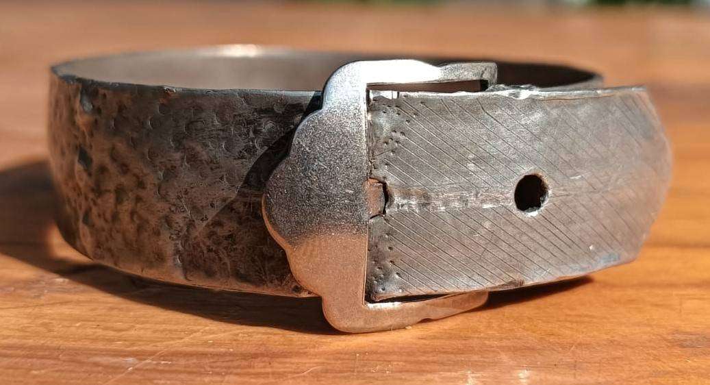 Vintage Belt Buckle Shaped Metal Bracelet 50mm to Max 55mm Diameter