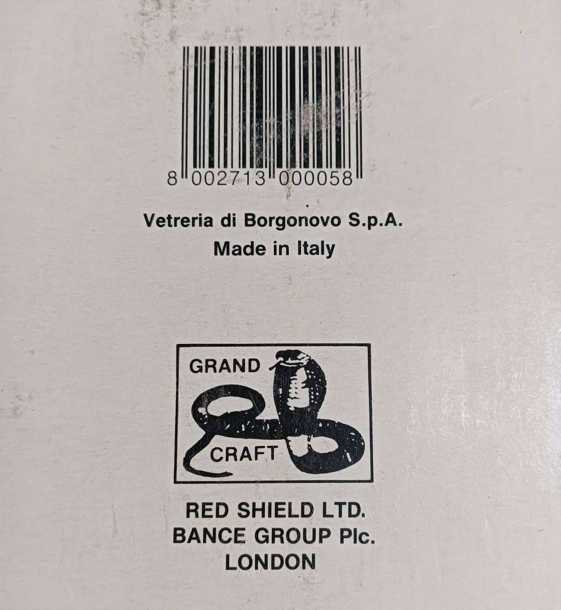 Boxed Set of 6 Vintage Vetreria Di Borgonovo Italian Clear Glass Espresso Cups and Saucers