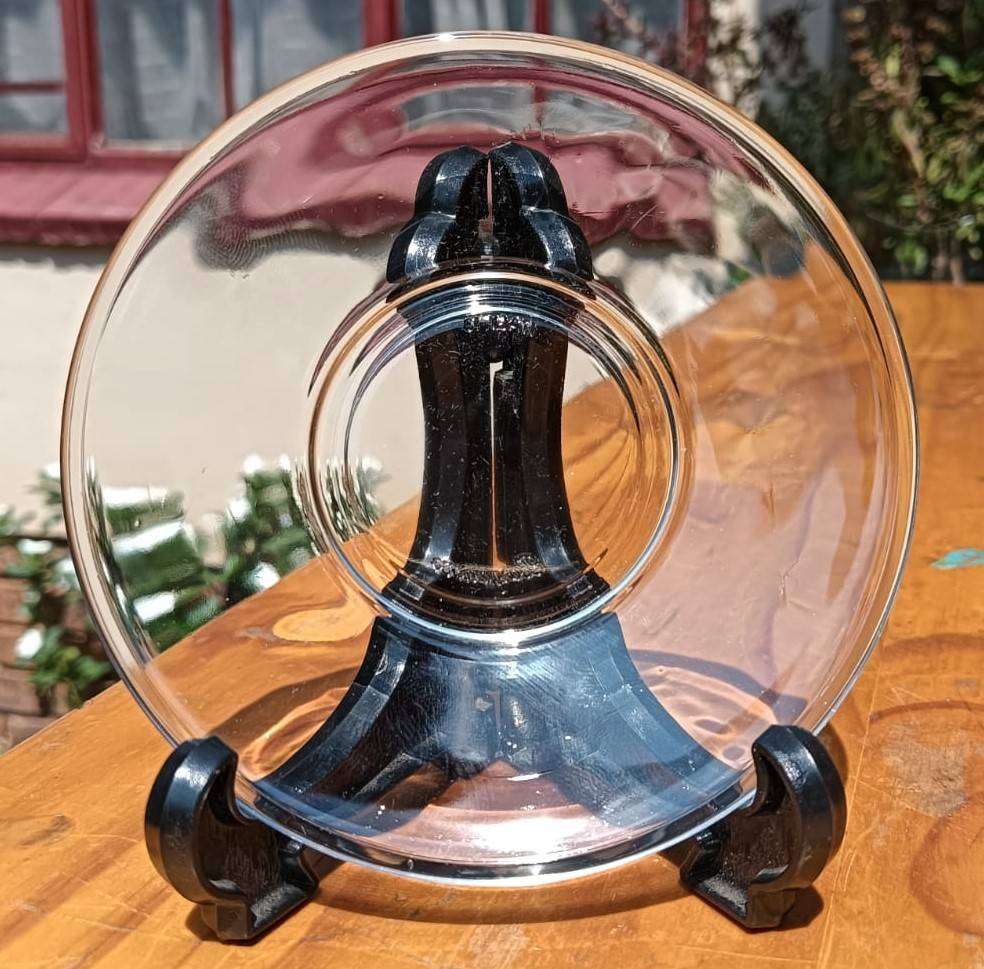 Boxed Set of 6 Vintage Vetreria Di Borgonovo Italian Clear Glass Espresso Cups and Saucers