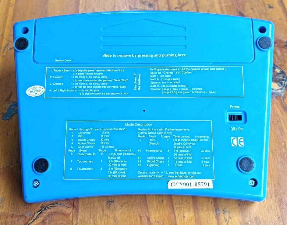 Blue Phileon Space Age Chess Clock GC8001 Design by Dutch Chess Player Kaarlo Schepel Good Working C