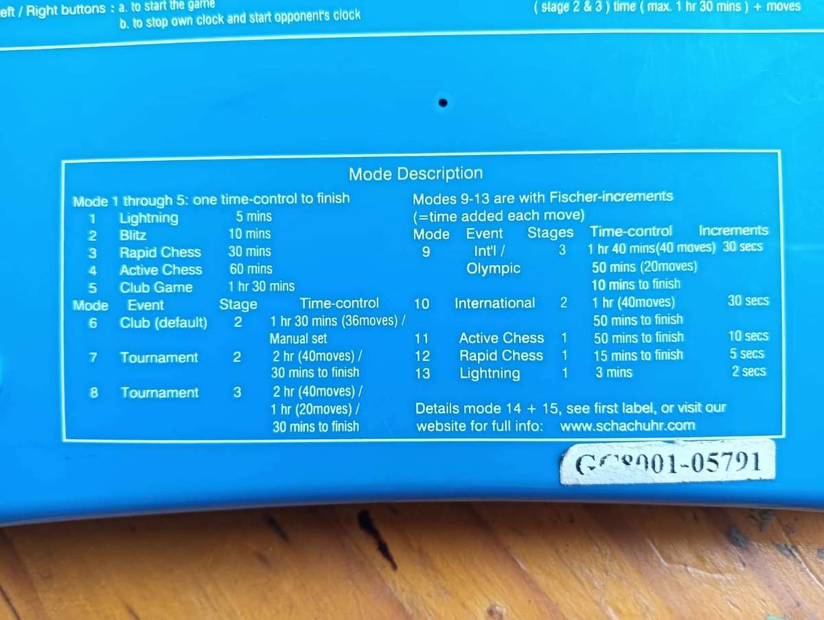 Blue Phileon Space Age Chess Clock GC8001 Design by Dutch Chess Player Kaarlo Schepel Good Working C