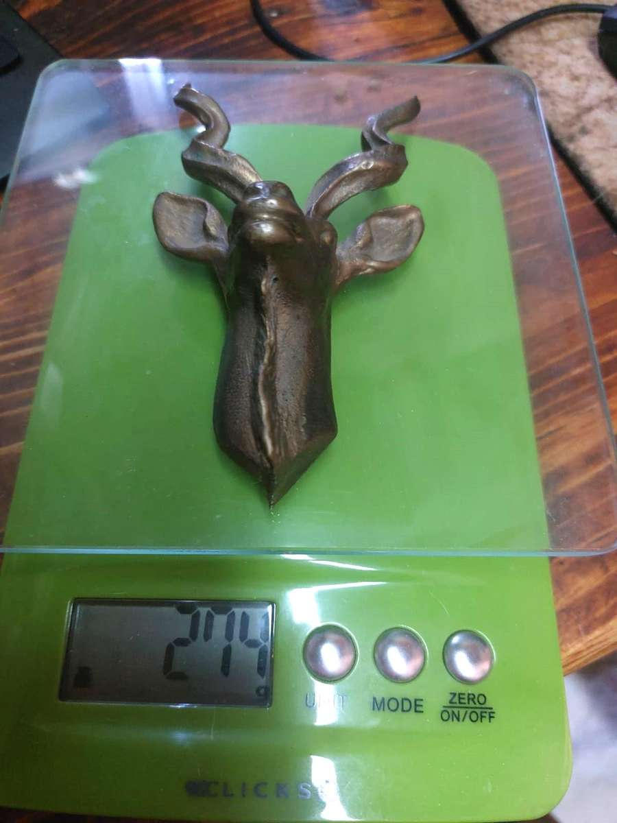 Solid Brass Kudu Head with Spiralling Horns 12.5cm High 274G