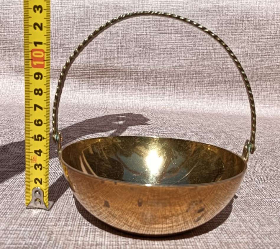 Cute Brass Bowl with Swing Handle