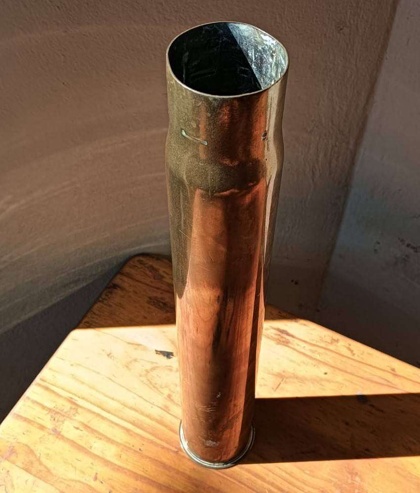 British Royal Navy 1896 QF 3-Pounder Gun Brass Shell Casing