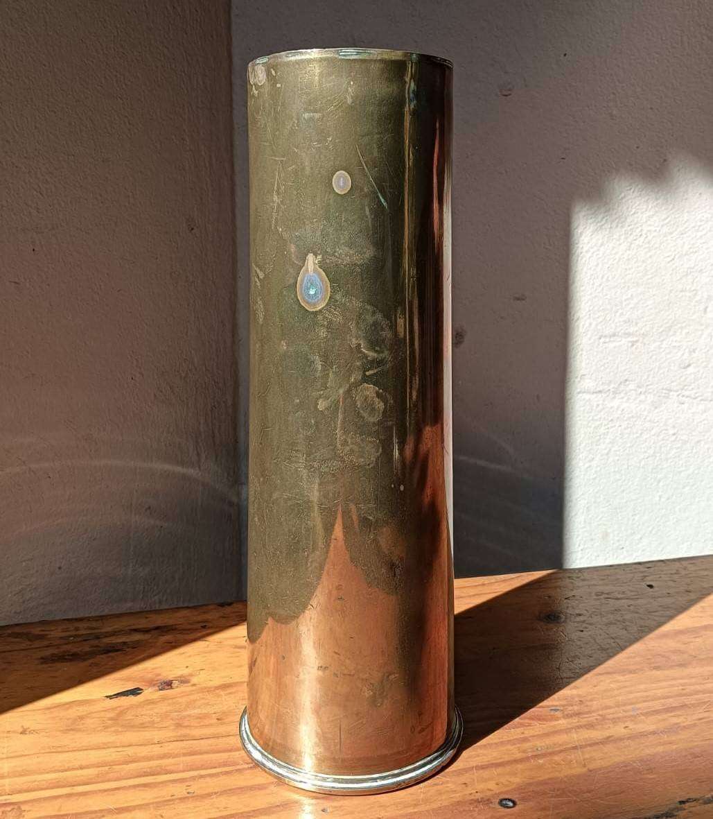 British / US WW1 1916 QF 18-Pounder Gun Brass Shell Casing  Reloaded and Fired Many Times!