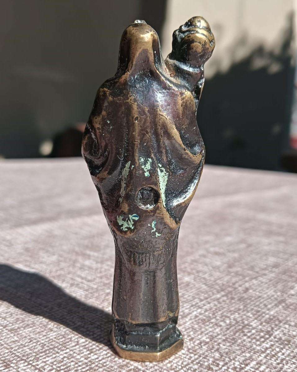 Bronze Fu Chinese Diety Figurine for Good Fortune - Vintage with aged patina - 9cm High Weighs 180g