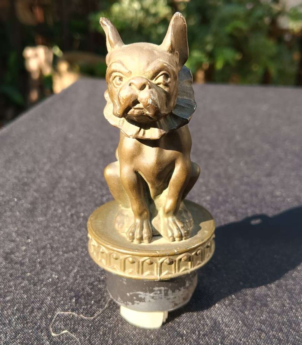 Vintage Brass French Bulldog Mascot Radiator Cap? Hood Ornament?