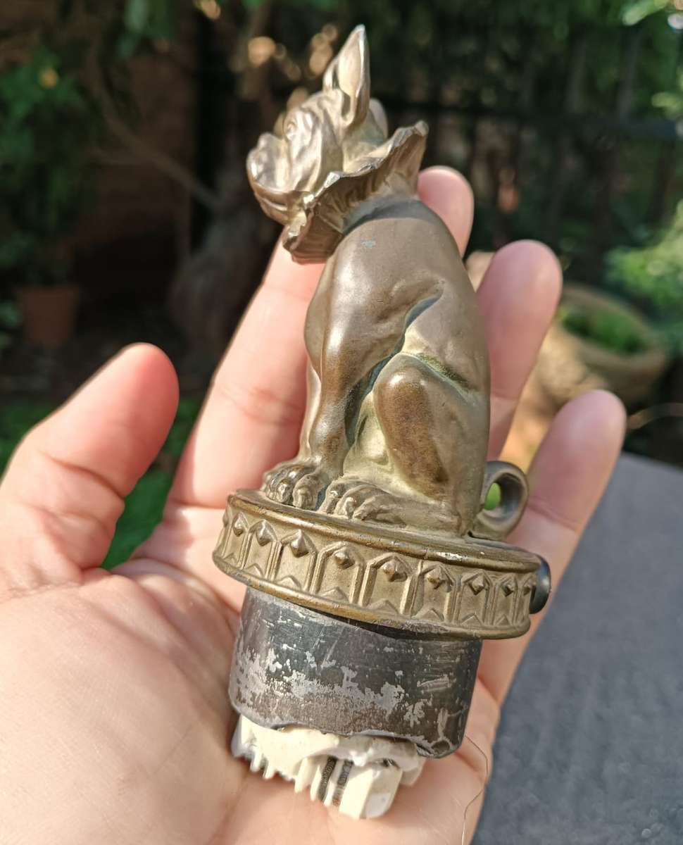Vintage Brass French Bulldog Mascot Radiator Cap? Hood Ornament?