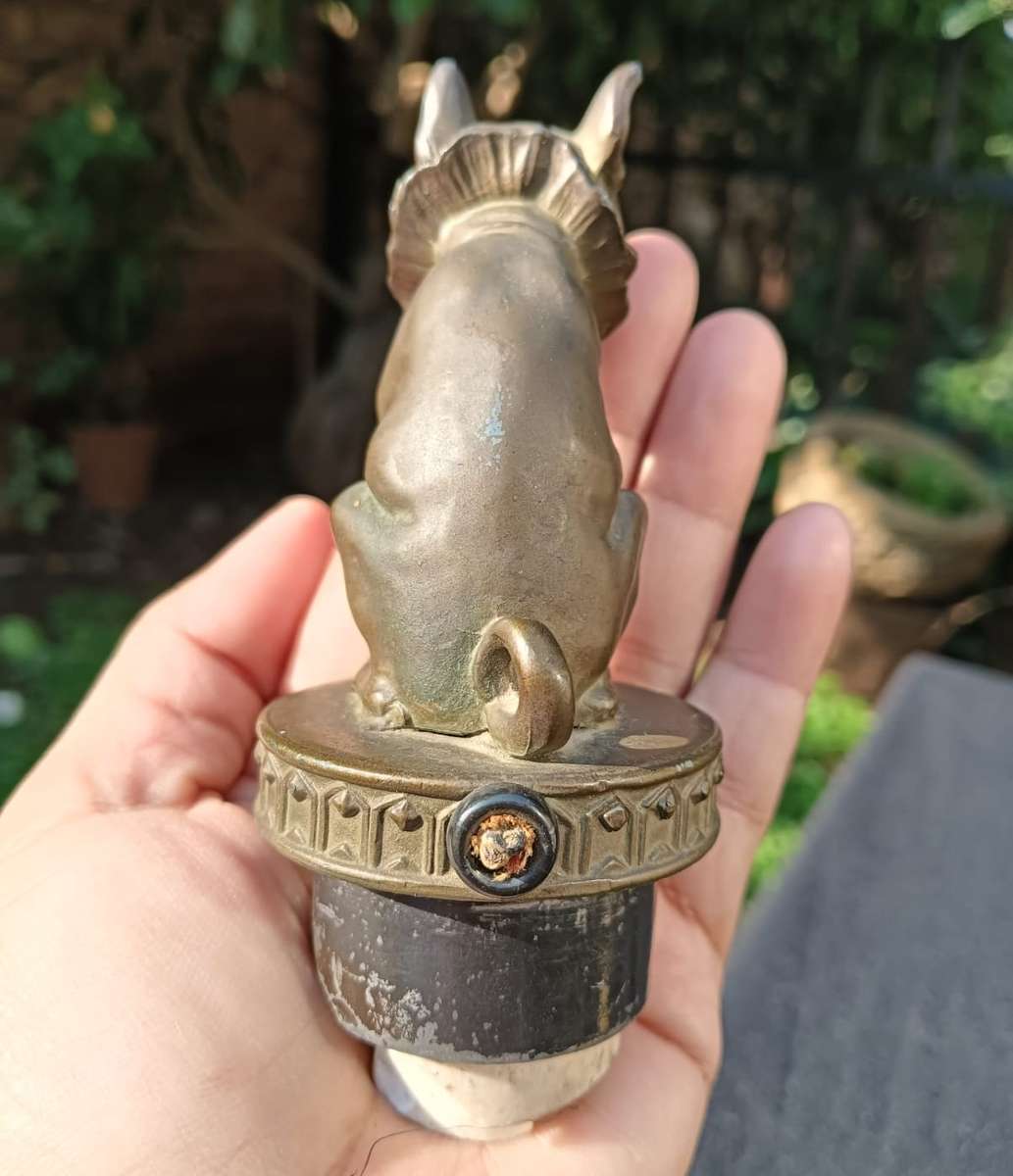 Vintage Brass French Bulldog Mascot Radiator Cap? Hood Ornament?