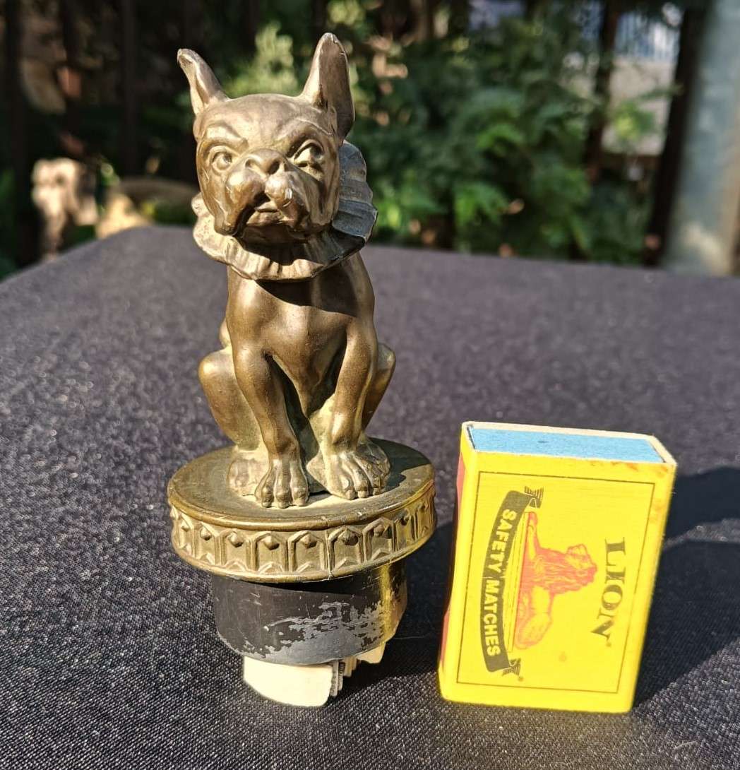 Vintage Brass French Bulldog Mascot Radiator Cap? Hood Ornament?