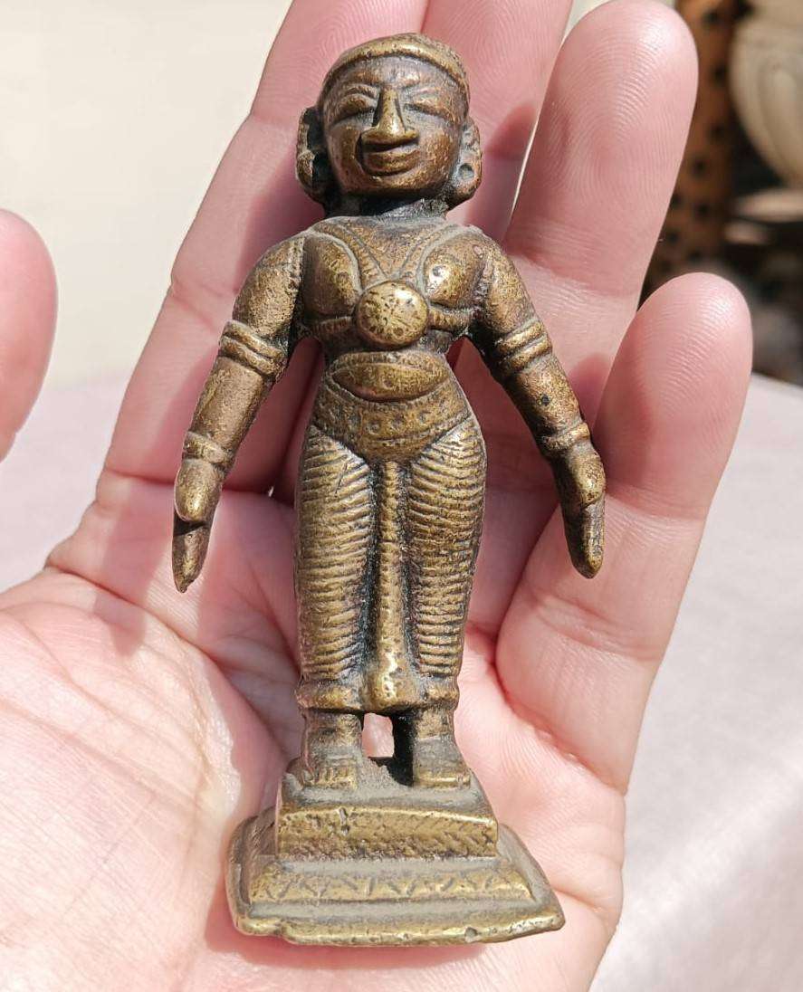 Vintage 19 Cen Small Indian Deity Jain Saint Tirthankara Cast Bronze Statue
