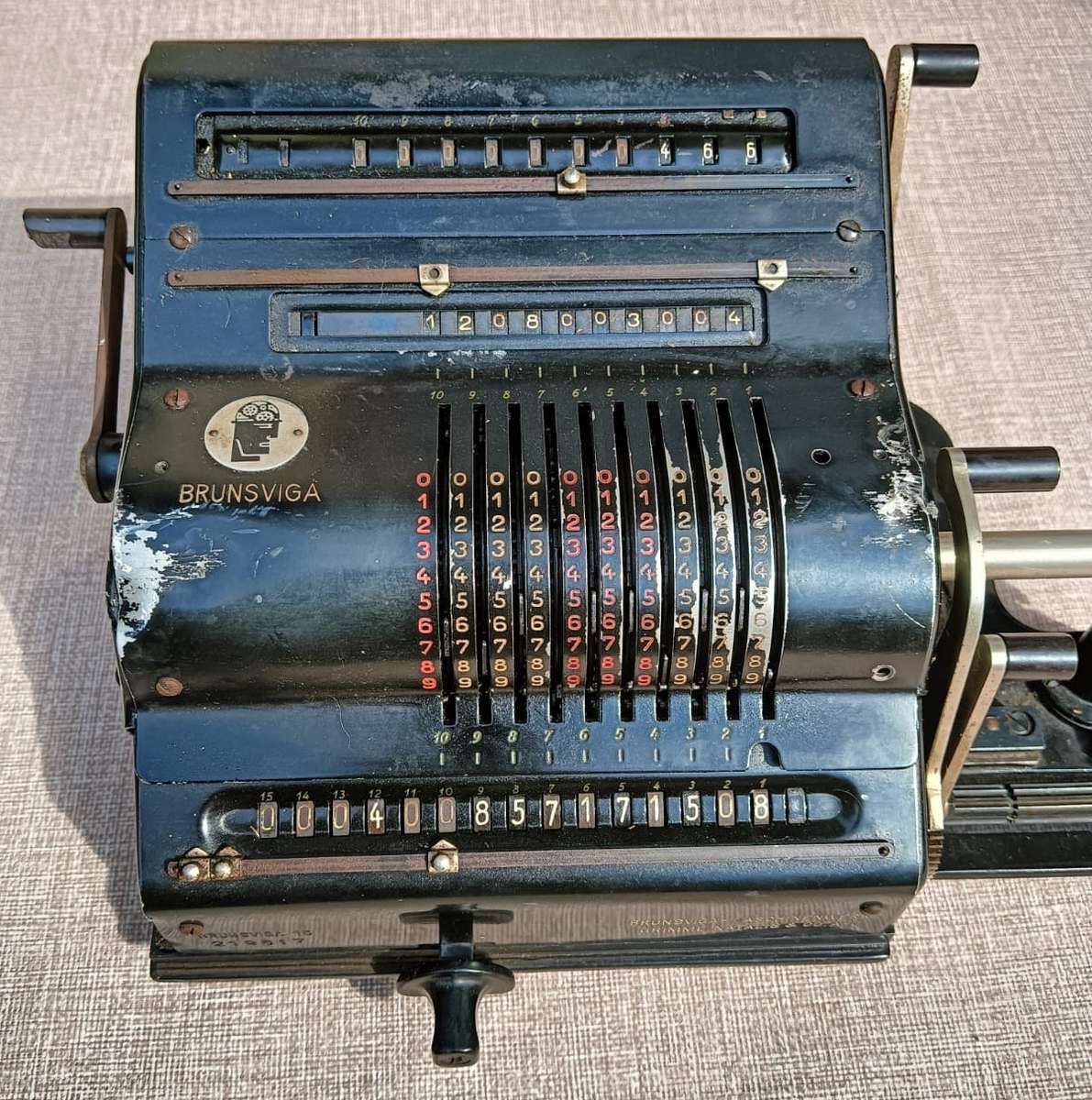 Vintage 1947 Brunsviga 15 German Mechanical Calculator One of only 7470 produced! Still Working!