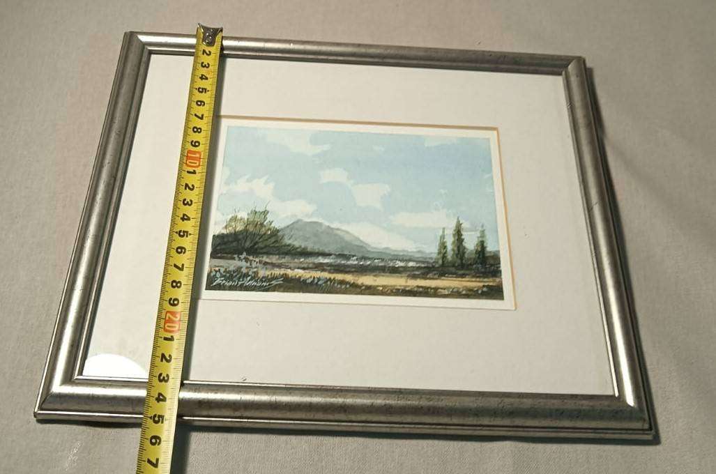 Lovely Bryan Adnams (British Born SA Artist) Watercolour Mountain Landscape Frame 30cm W 25cm H