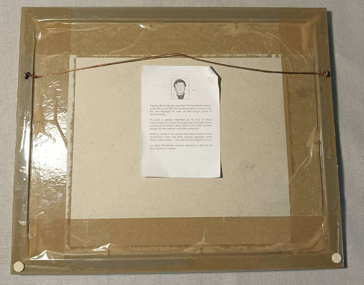 Lovely Bryan Adnams (British Born SA Artist) Watercolour Mountain Landscape Frame 30cm W 25cm H