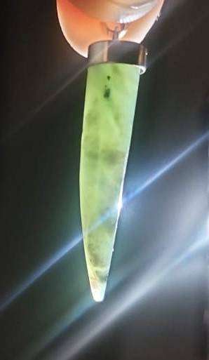 Translucent Canadian Nephrite Jade Talon / Tusk / Birds Claw Pendant