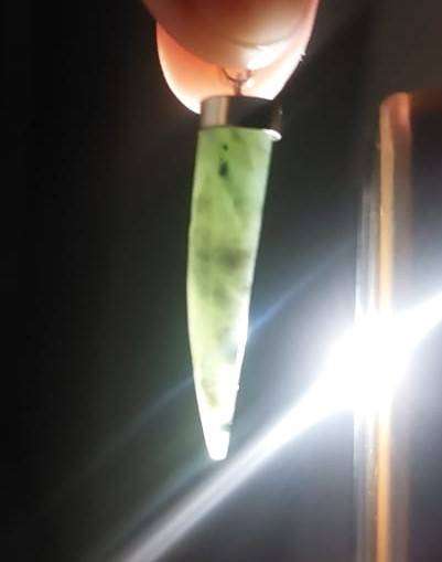 Translucent Canadian Nephrite Jade Talon / Tusk / Birds Claw Pendant