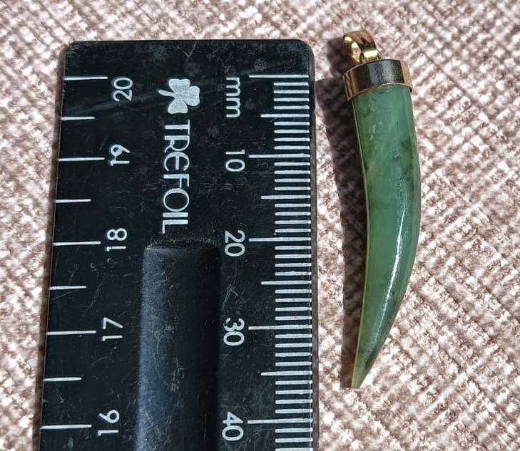 Translucent Canadian Nephrite Jade Talon / Tusk / Birds Claw Pendant