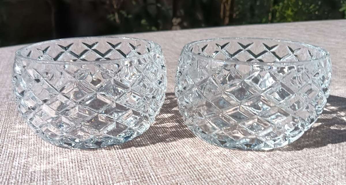 Two Pine Apple Shaped Grande Chef Cut Glass Lidded Dishes