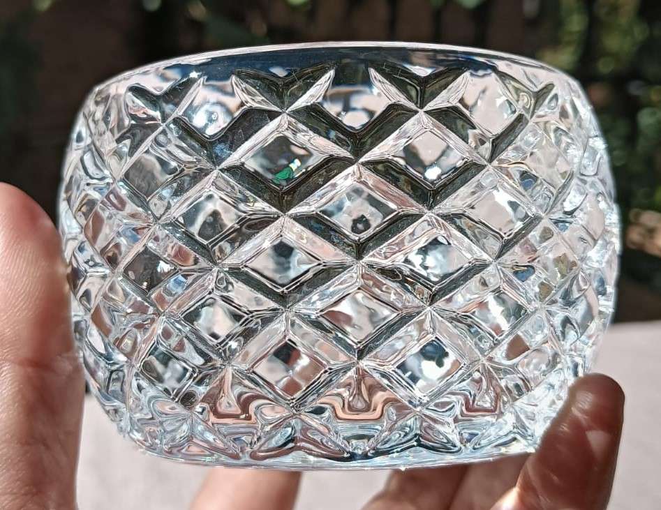 Two Pine Apple Shaped Grande Chef Cut Glass Lidded Dishes