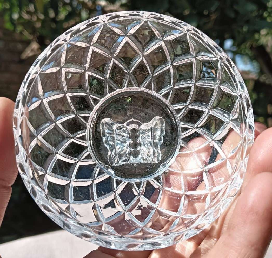 Two Pine Apple Shaped Grande Chef Cut Glass Lidded Dishes