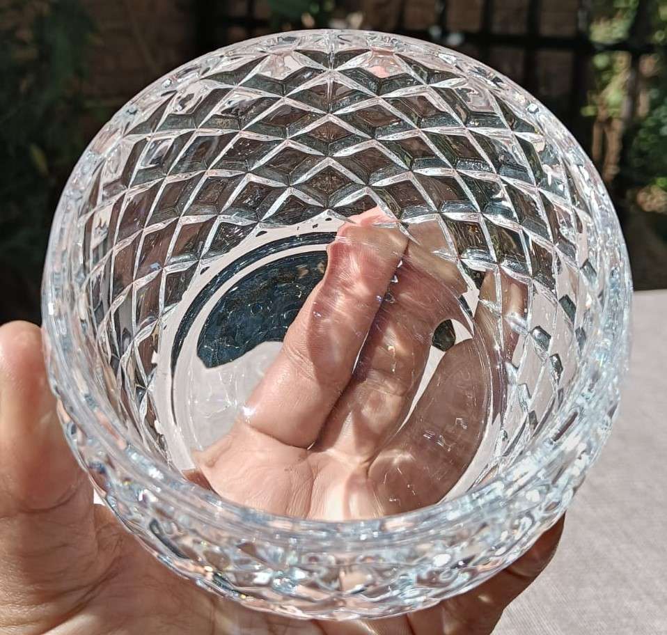 Two Pine Apple Shaped Grande Chef Cut Glass Lidded Dishes