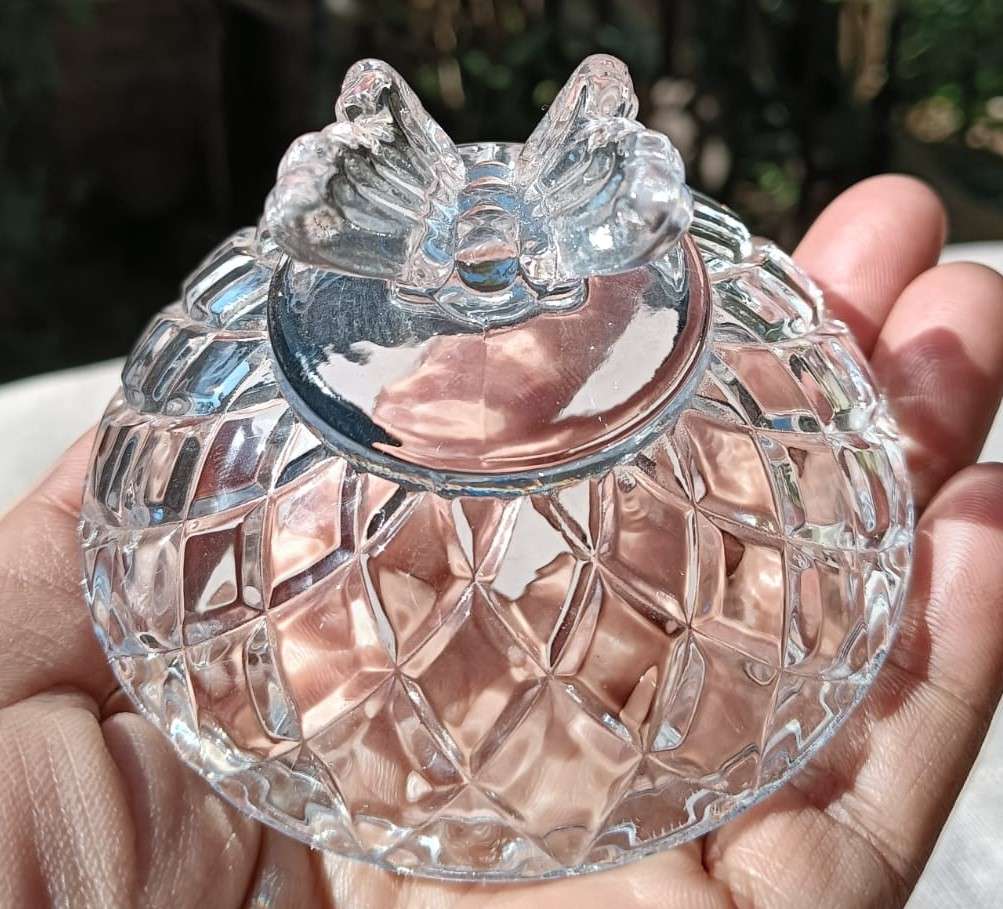 Two Pine Apple Shaped Grande Chef Cut Glass Lidded Dishes