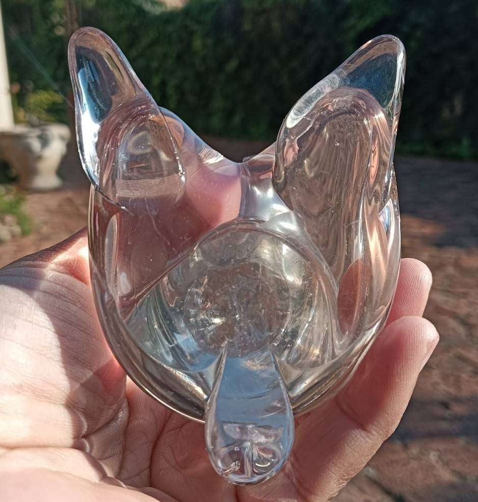 Cute Clear Art Glass Rabbit Figurine - Large 18cm High
