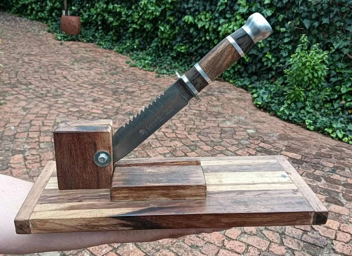 Unusual Columbia JinLang Fixed Blade Dagger Made Biltong Cutter - Blade Edge Sharp - Good Condition