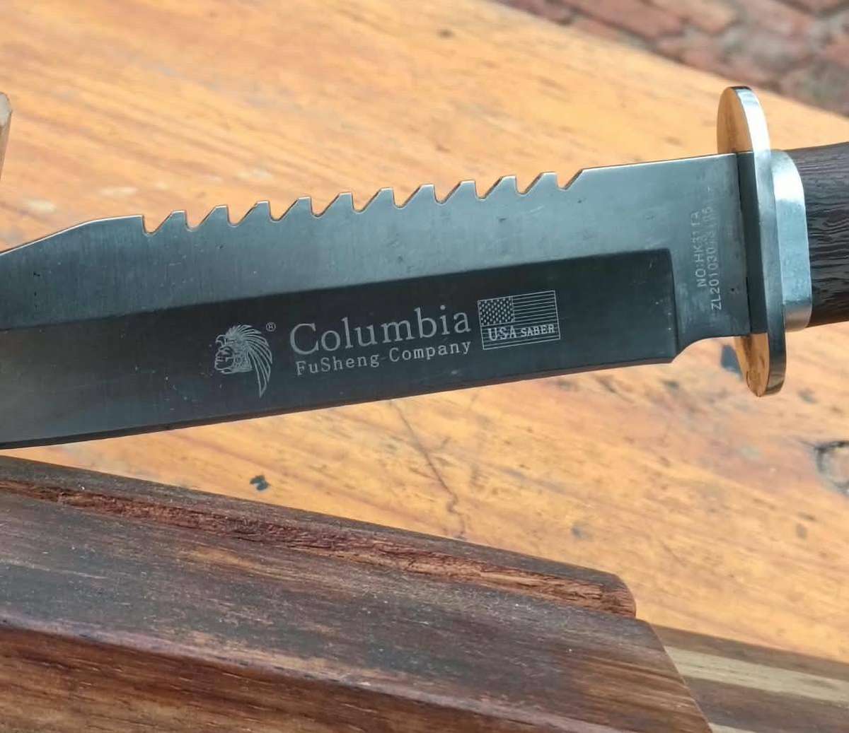 Unusual Columbia JinLang Fixed Blade Dagger Made Biltong Cutter - Blade Edge Sharp - Good Condition