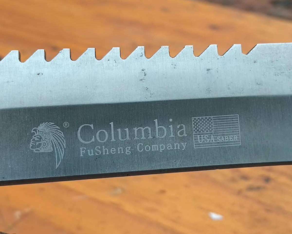 Unusual Columbia JinLang Fixed Blade Dagger Made Biltong Cutter - Blade Edge Sharp - Good Condition