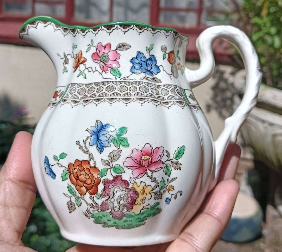 Copeland Spode England 1930s Chinese Rose Pattern (Partly Hand Painted!) Milk Pitcher