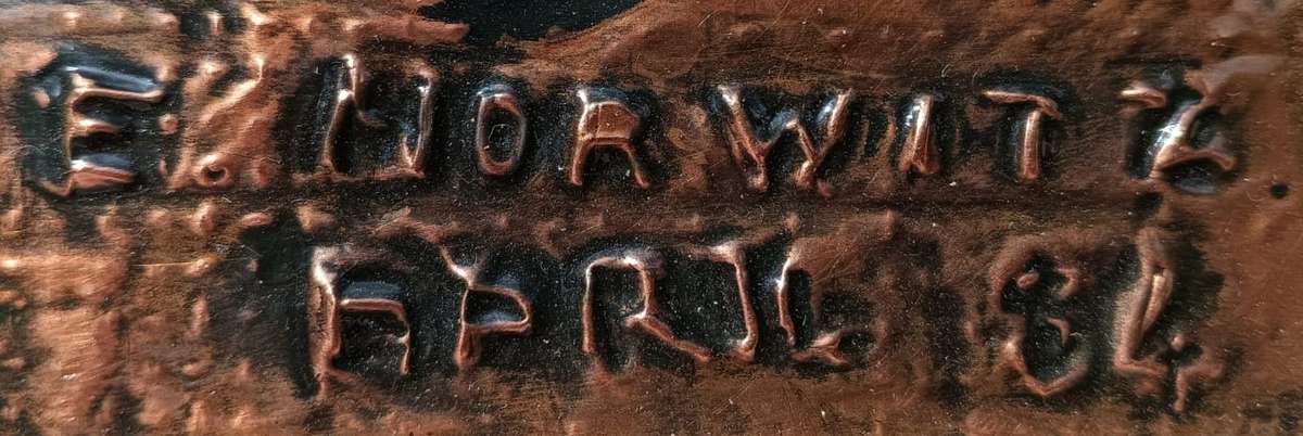 Intriguing Old Wine Farmhouse Moonshine Distillery Copper Relief Artwork Signed E Norwitz Dated 1984