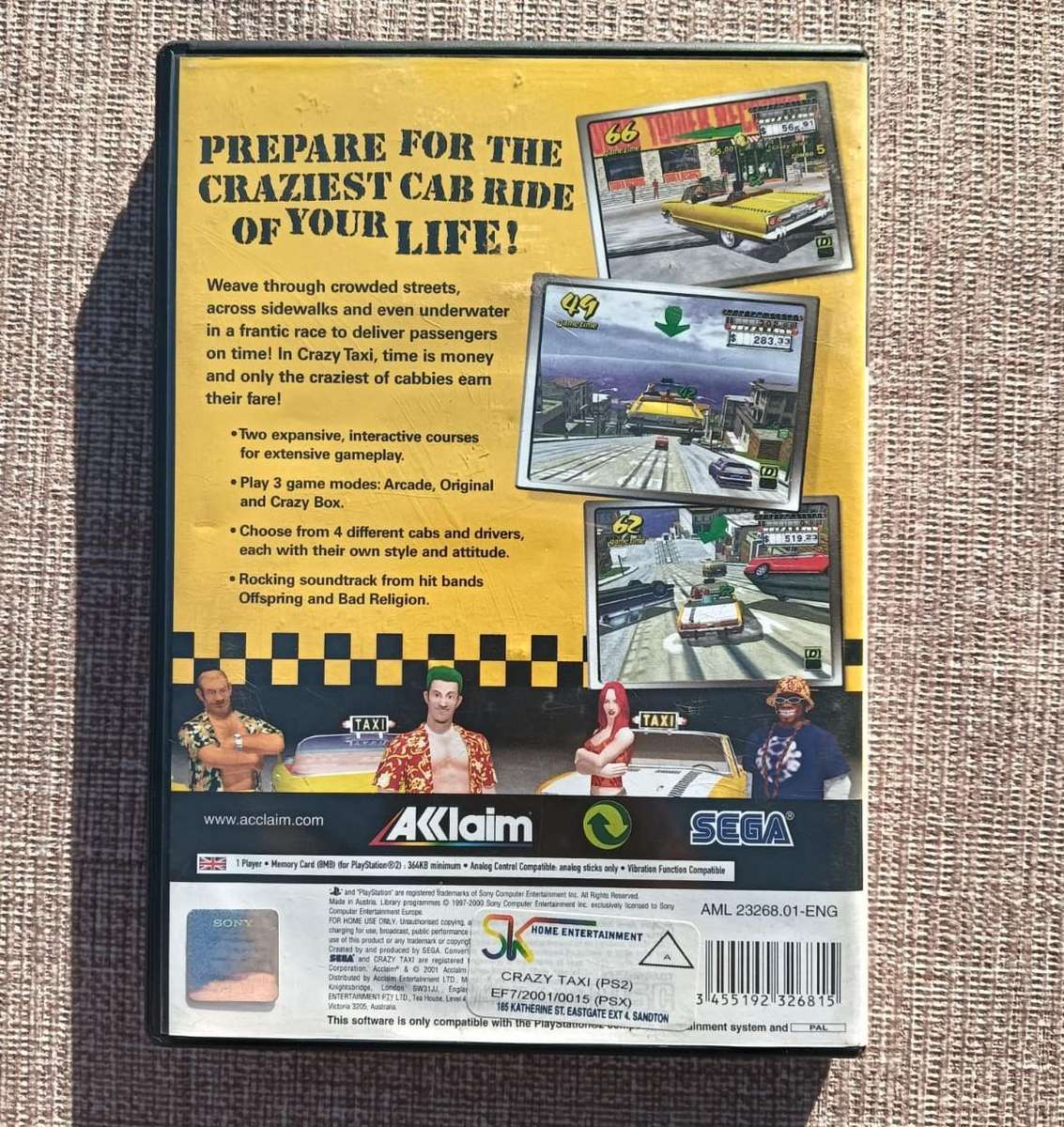 Crazy Taxi Sony Playstation 2 Game by Sega from 2003 with Manual Booklet