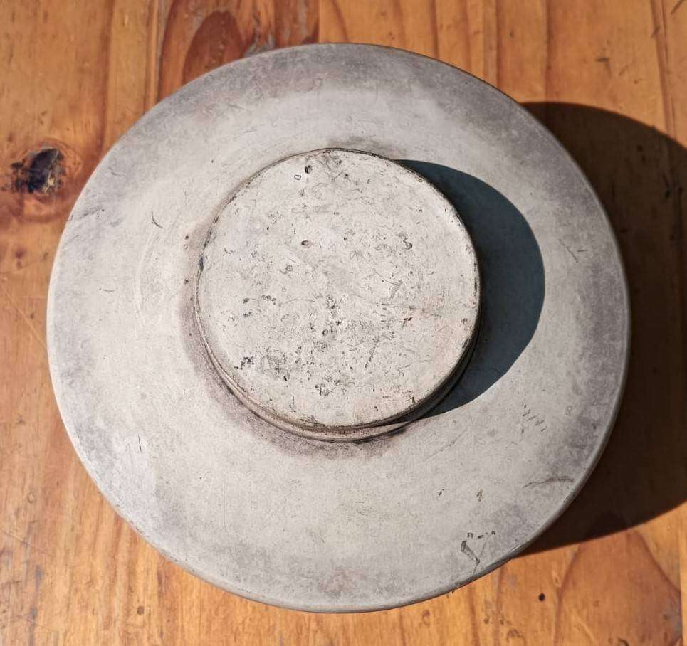 Antique Mid 1800s Stoneware Container with Rarely Seen Grooved Screw On Stoneware Lid