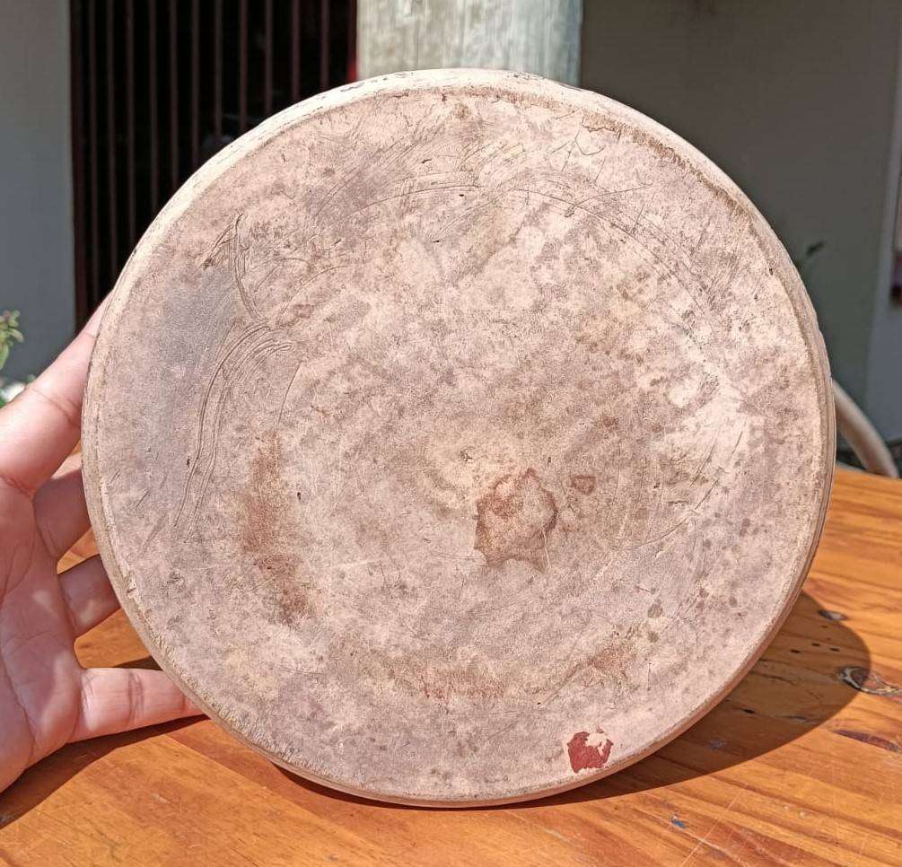 Antique Mid 1800s Stoneware Container with Rarely Seen Grooved Screw On Stoneware Lid