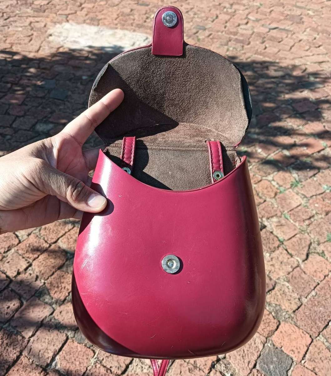 Vintage 1990s Guess Burgundy Mini Snapon Handbag or Backpack