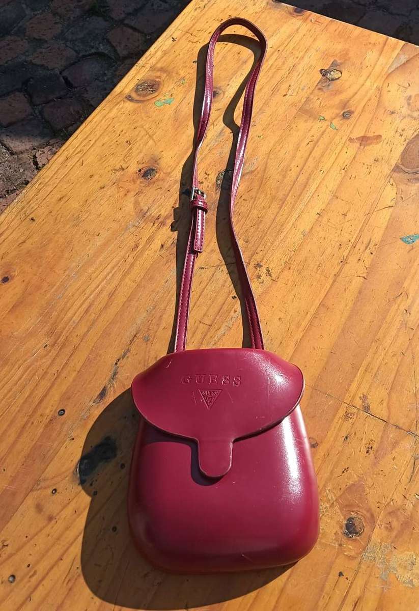 Vintage 1990s Guess Burgundy Mini Snapon Handbag or Backpack