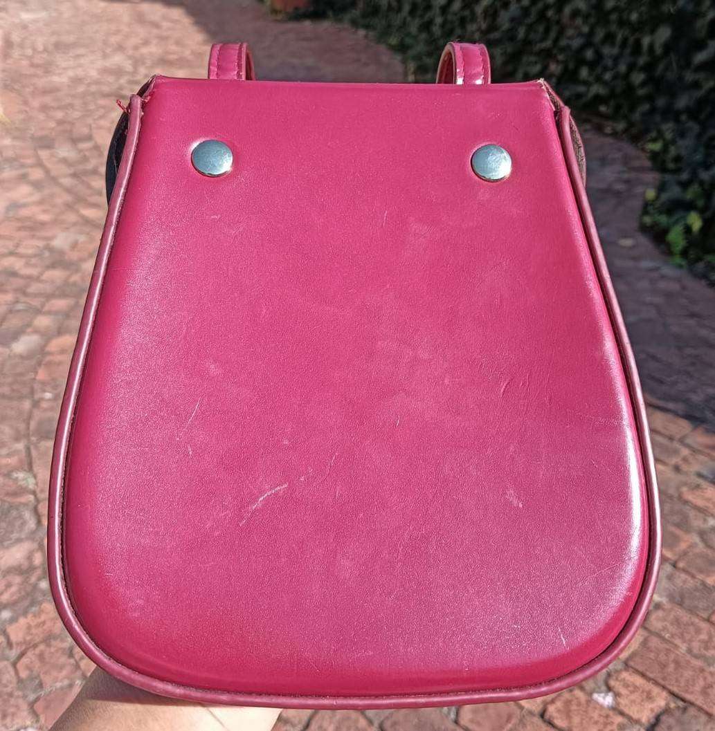 Vintage 1990s Guess Burgundy Mini Snapon Handbag or Backpack