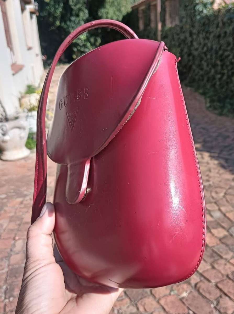 Vintage 1990s Guess Burgundy Mini Snapon Handbag or Backpack