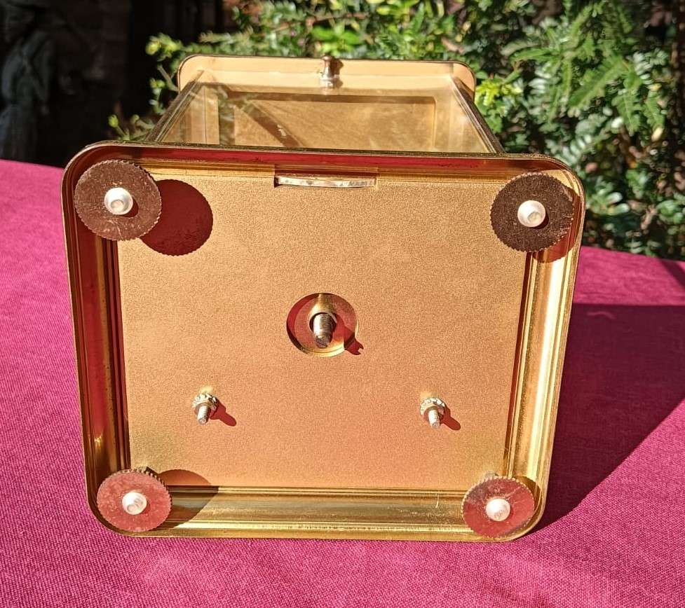 Vintage Hermle West Germany (1949-1990) Quartz Brass Mantle Clock with Torsion Pendulum Not Working