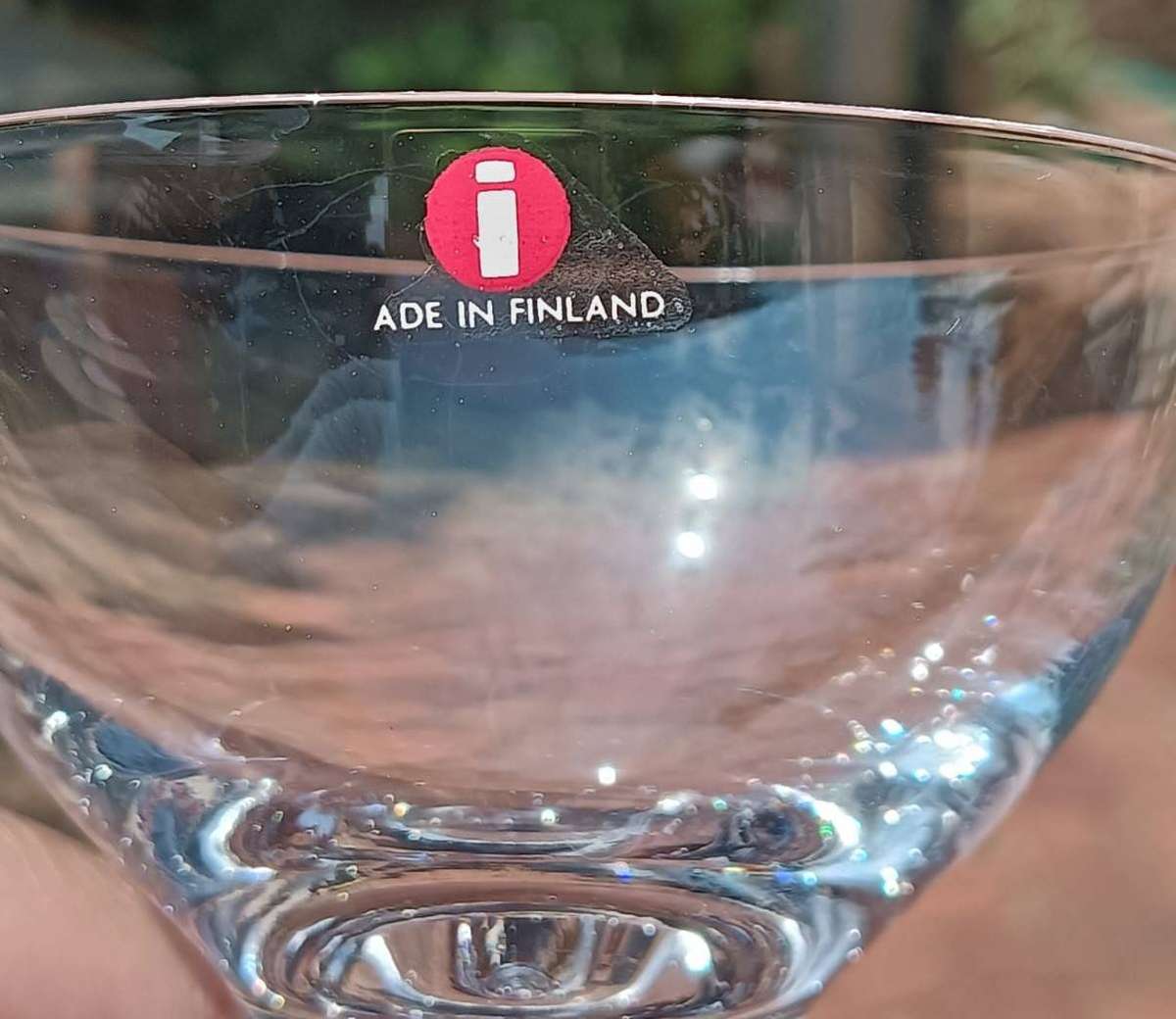 Tapio Wirkkala Boxed Set of 6 Iittala Finland Trapped Air Bubble 1954 Design Cocktail Glasses