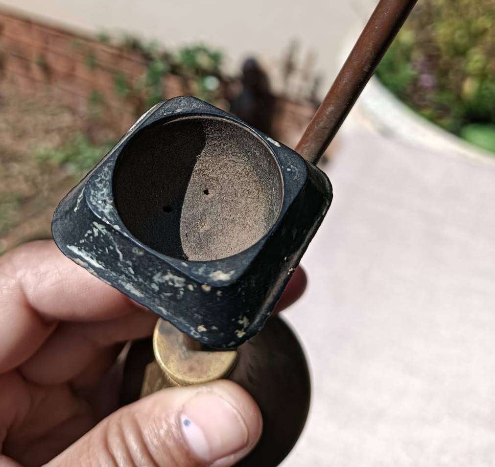 Small Vintage Indian Brass Pocket Hookah / Shisha Pipe / Water Pipe - Hand Engraved