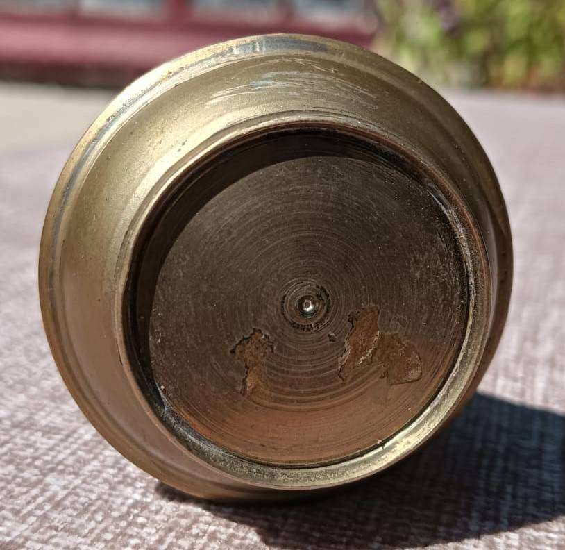 Small Vintage Indian Brass Pocket Hookah / Shisha Pipe / Water Pipe - Hand Engraved